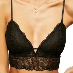 Free People Black Alyssa Underwire Bra